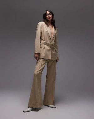 ASOS DESIGN tailored kickflare trouser in camel co ord