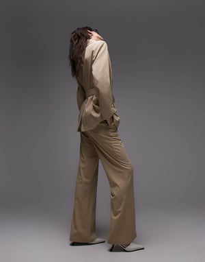 ASOS DESIGN tailored kickflare trouser in camel co ord
