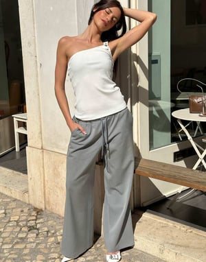 Labelrail x Barbara Ines low rise tailored trousers in light grey