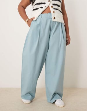 ASOS DESIGN Curve clean balloon trousers in turquoise