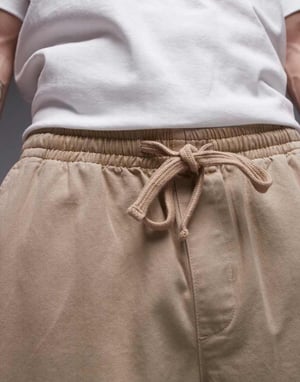 Topman essential baggy washed trousers in stone