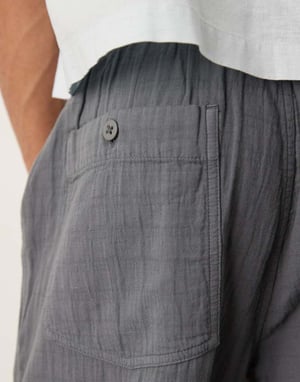 Abercrombie & Fitch baggy pull on textured trouser in grey