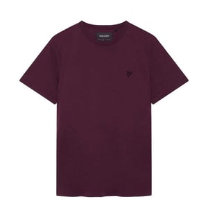 Lyle & Scott T-shirt för män med ton-i-ton-mönster och rund halsringning (Röd)