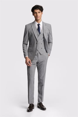 Single Breasted Long Sleeve One Button Slim Fit Suit Jacket in Silver