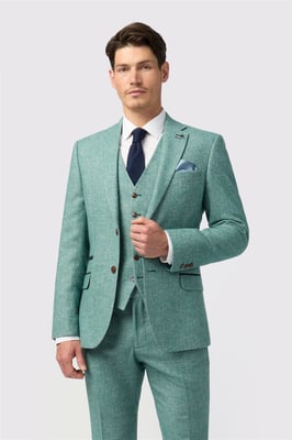 Single Breasted Long Sleeve Two Button Slim Fit Suit Jacket in Mint