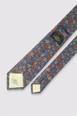Floral Tie in Dark Blue