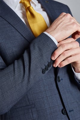 Long Sleeve Slim Fit Suit Jacket in Dark Blue