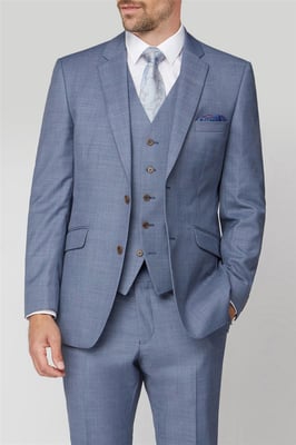 Long Sleeve Regular Suit Jacket in Light Blue