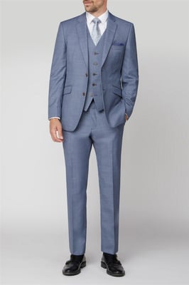 Long Sleeve Regular Suit Jacket in Light Blue
