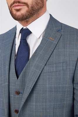 Long Sleeve Regular Suit Jacket in Light Blue