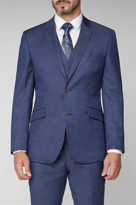 Long Sleeve Regular Suit Jacket in Blue