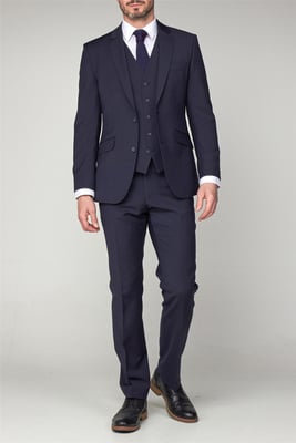 Long Sleeve Regular Fit Suit Jacket in Dark Navy