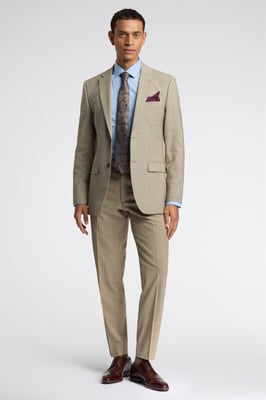 Long Sleeve Regular Suit Jacket in Stone