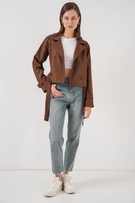 Korte Bouwde Trenchcoat