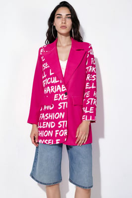 Överdimensionerad Crepe Blazer Jacka