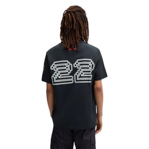 Hugo Heren Tsunoda T-shirt met ronde hals, normale pasvorm (Zwart)