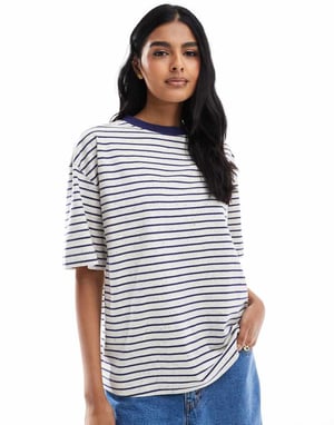 ASOS DESIGN oversized t-shirt i neppie-rand
