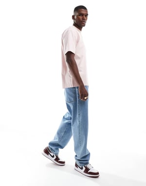Hollister boxy oversized tvättad t-shirt i lila