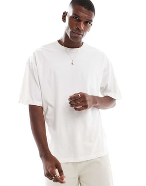 Hollister kortärmad baggy t-shirt i vitt