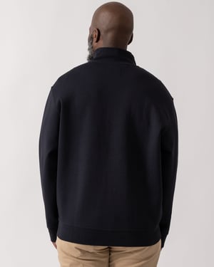 Embroidered A|X Logo 1/4 Zip Logo Detail Sweatshirt in Navy
