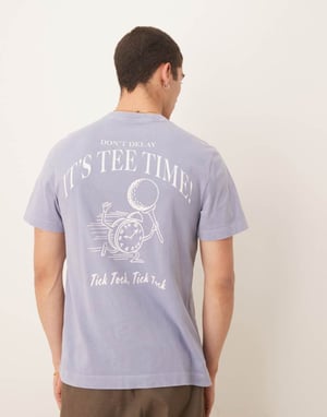 Abercrombie & Fitch motiv ryggtryck klassisk t-shirt i blå