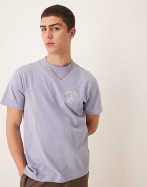 Abercrombie & Fitch motiv ryggtryck klassisk t-shirt i blå