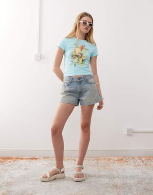 COLLUSION fruktmönster baby t-shirt i blått