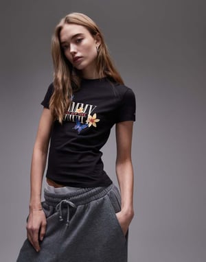 Tommy Jeans grafisk baby t-shirt i svart