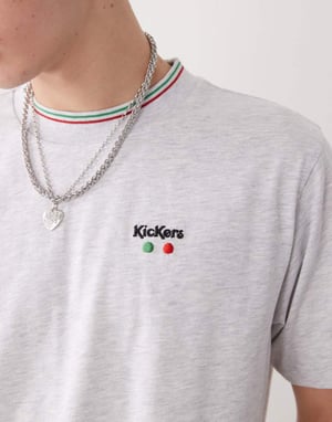 Kickers oversized t-shirt med Kickers grafik i ljusgrå melerade