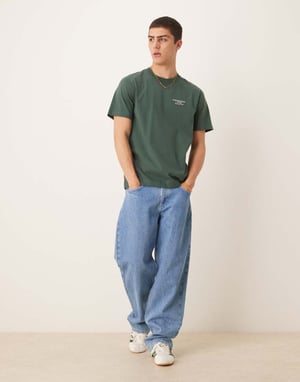 Abercrombie & Fitch tennis tryck bak klassisk t-shirt i grå