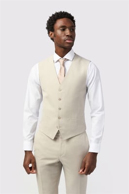 V-neck Tailored Suit Waistcoat in Ecru