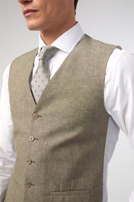 V-neck Tailored Suit Waistcoat in Stone