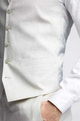 V-neck Tailored Suit Waistcoat in Ecru