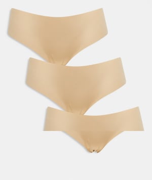 Pieces 3-pack trosor i beige