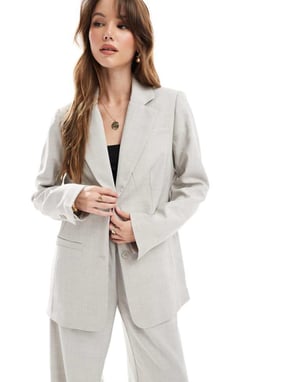 Vero Moda boxig blazer-set i blågrå