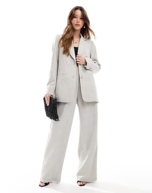 Vero Moda boxig blazer-set i blågrå