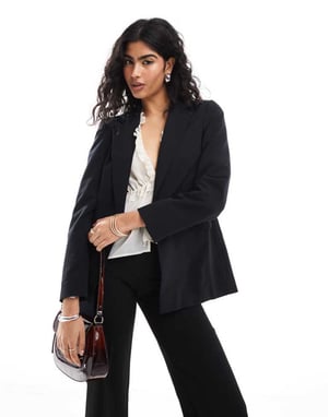 Miss Selfridge essentials kant-till-kant blazer i svart