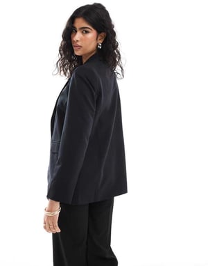 Miss Selfridge essentials kant-till-kant blazer i svart