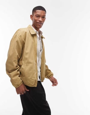 Topman twill harringtonjacka i sten