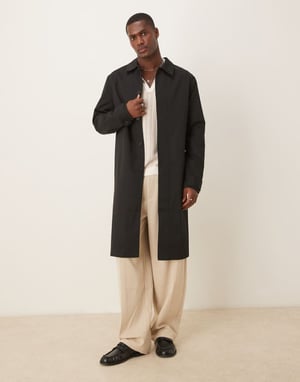 ASOS DESIGN trenchcoat i svart