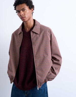 Topman Harrington-jacka i rutigt mönster