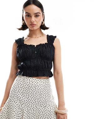 Levi's broderad crop top i svart