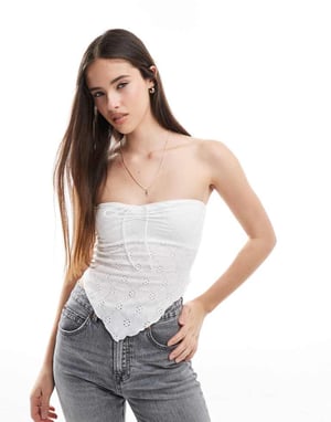 Cotton On Claudia halter tube top in white