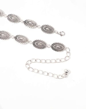 Pieces boho kedjebälte i silver