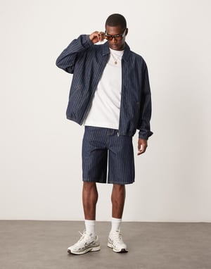 ASOS DESIGN co-ord oversized denimjacka med ränder