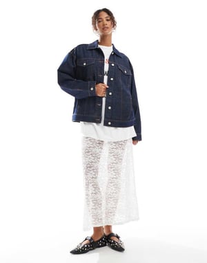 ASOS DESIGN oversize 90-talets jeansjacka i tvättad denim
