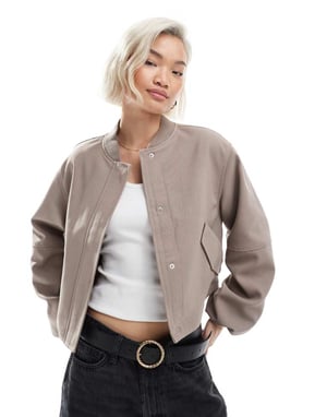 ASOS DESIGN skräddarsydd bomberjacka i svamp