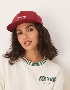 House of Sunny signature cap in cherry red