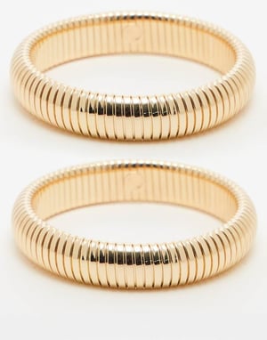 Topshop Benny paket med 2 ormkedjor i guldton