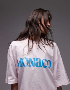 Topshop jersey graphic t-shirt in pink
